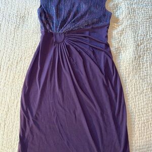 Connected Apparel Purple Midi Dress